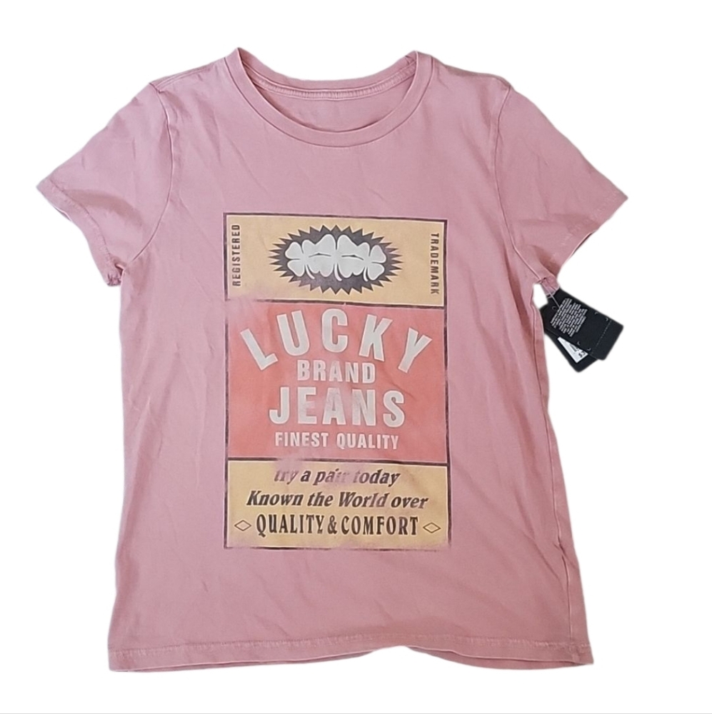 Lucky Brand‎ Pink Finest Quality Faded Tee Size XS